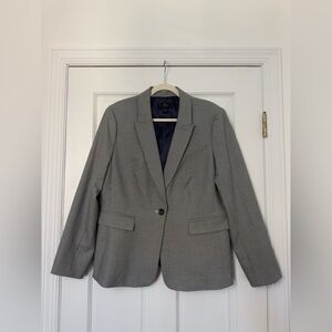 Women’s Single Button Houndstooth Navy Blue and White Blazer Size 16